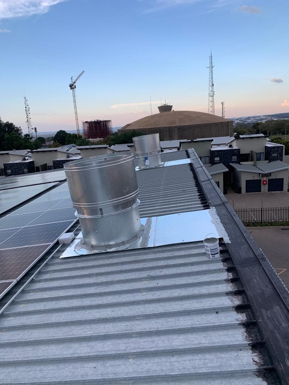Completed rooftop smoke ventilator installation